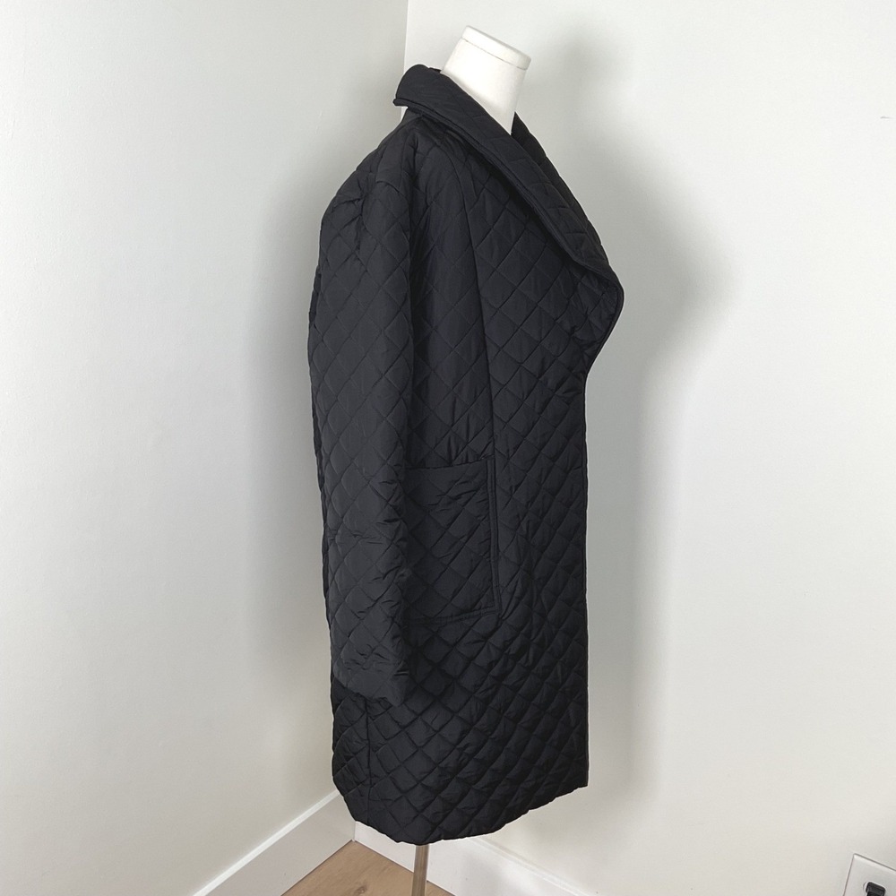 A Pea in the Pod Quilted Shawl Collar Long Coat Jacket Black XS Maternity - Picture 6 of 9